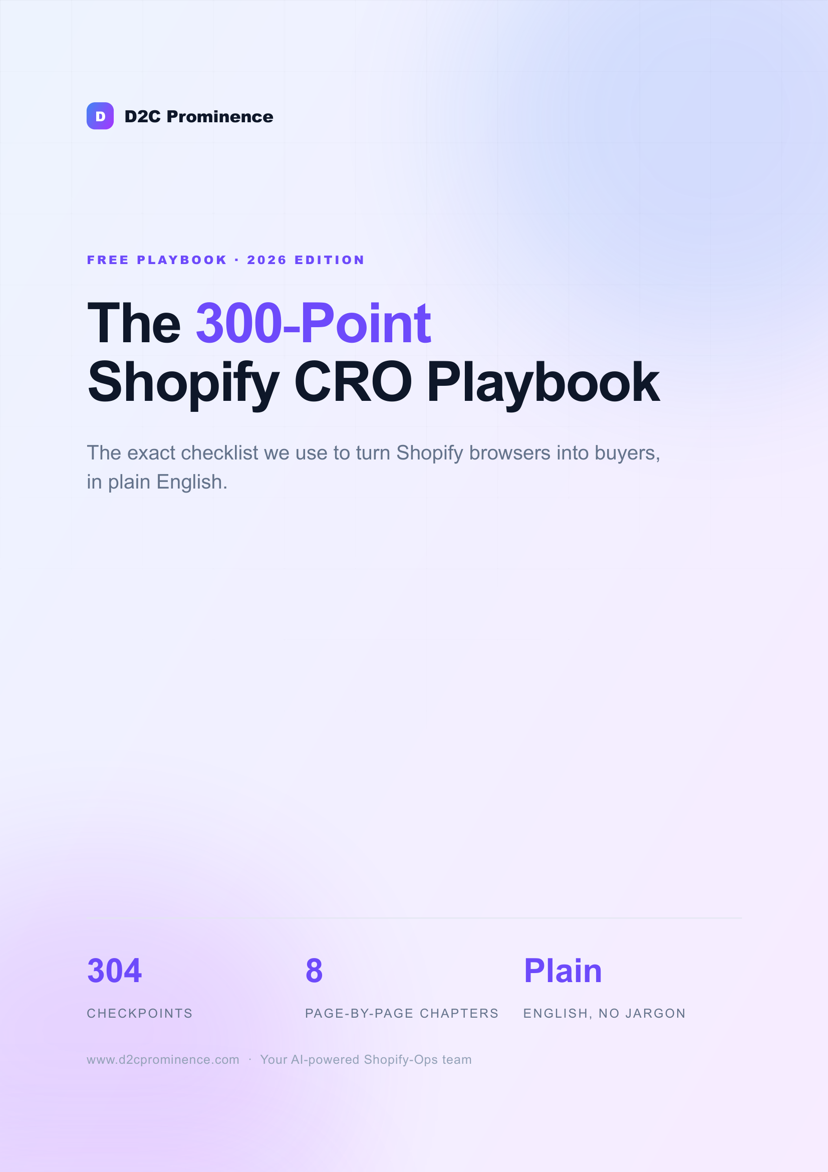 The 300-Point Shopify CRO Playbook ebook cover